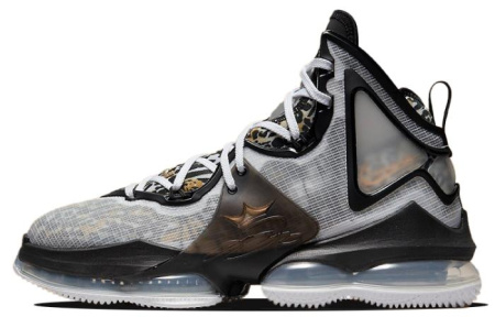 Nike Lebron 19 EP 'Royalty' High Топ Баскетбольные кроссовки для игры Унисекс Черный Белый Серый
