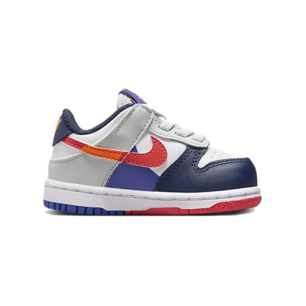 NIKE Dunk Обувь для малышей Низкие кеды Белый/Свет Серебряный/Темно-синий/Белый Детская