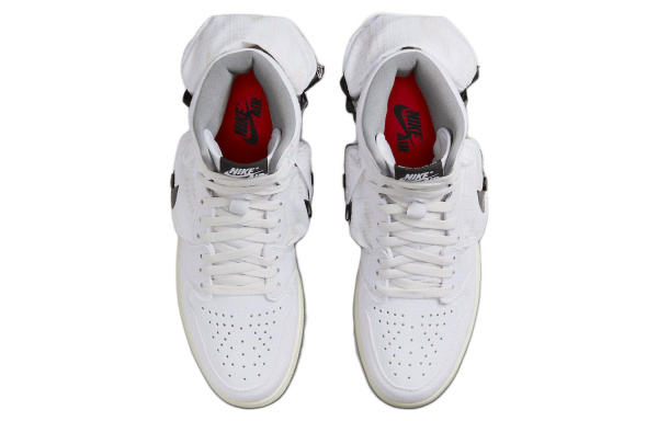 Jordan Air Jordan 1 Utility SP Износостойкие Высокие Баскетбольные Кроссовки Мужские Белые Черные