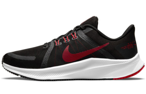 Nike Quest 4 Амортизация Противоскользящий Дышащий Низкий верх Повседневная беговая обувь Мужская Черный Красный