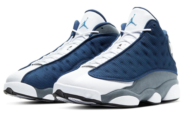 Jordan Air Jordan 13 Ретро Flint Non Slip Легкий High Top Винтажные баскетбольные кроссовки Мужской Синий Белый Выпуск 2010 года