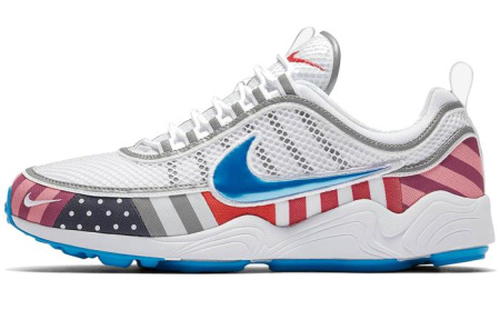 Parra x Nike Zoom Spiridon Non Bottom Slip Легкий Low Top Повседневные Беговые Кроссовки Унисекс Белый