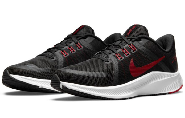 Nike Quest 4 Амортизация Противоскользящий Дышащий Низкий верх Повседневная беговая обувь Мужская Черный Красный