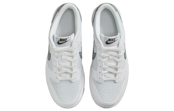 NIKE Dunk Детские Скейтбординги Низкие Кроссовки Бело-серый Унисекс