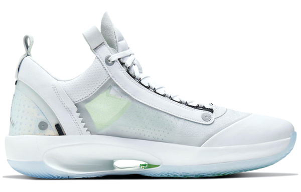 Jordan Air Джордан 34 Low 'Pure Money' Low Топ Баскетбольные кроссовки для игры Мужской Белый серебристый Международная версия
