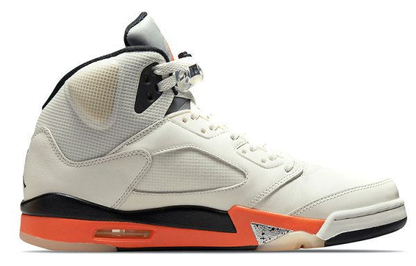 Jordan Air Jordan 5 Retro 'Orange BLAZE' Высокие Топы Винтажные Баскетбольные Кроссовки Мужские Белый Оранжевый