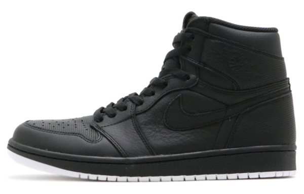 Jordan Air Jordan 1 Retro Черный Перфорированный Высокий Топ Винтажные Баскетбольные Кроссовки Мужские Черные