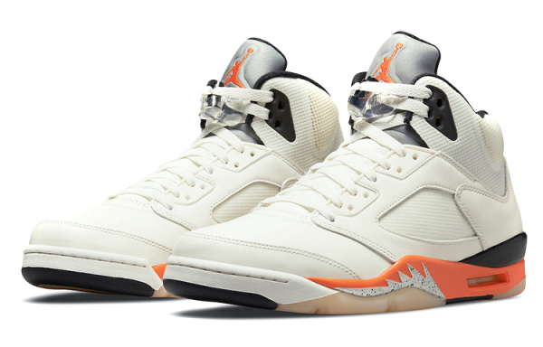 Jordan Air Jordan 5 Retro 'Orange BLAZE' Высокие Топы Винтажные Баскетбольные Кроссовки Мужские Белый Оранжевый