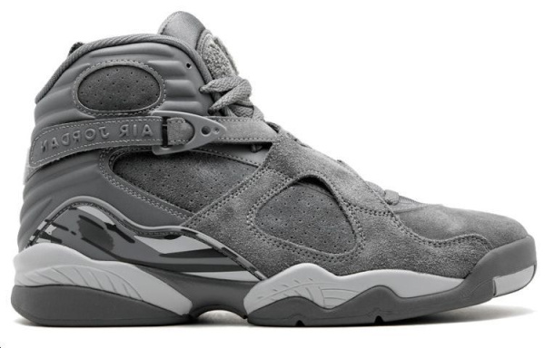 Jordan Air Джордан 8 Ретро Cool GREY Non Slip Легкий High Top Винтажные баскетбольные кроссовки Мужские Серый