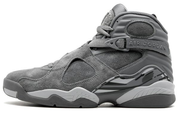 Jordan Air Джордан 8 Ретро Cool GREY Non Slip Легкий High Top Винтажные баскетбольные кроссовки Мужские Серый