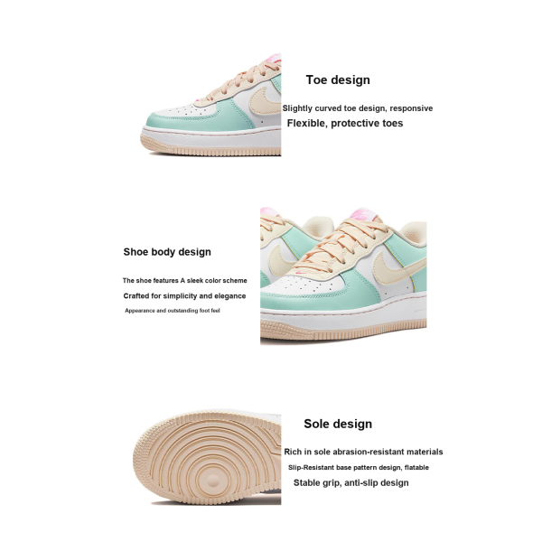 Nike Air FORCE 1 Детские Скейтбординги Низкие Кроссовки Унисекс