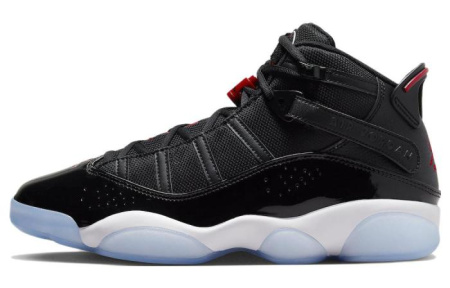 Jordan Air Jordan 6 Кольца Амортизаторы Устойчивые к истиранию Высокий топ Винтажные баскетбольные кроссовки Черный