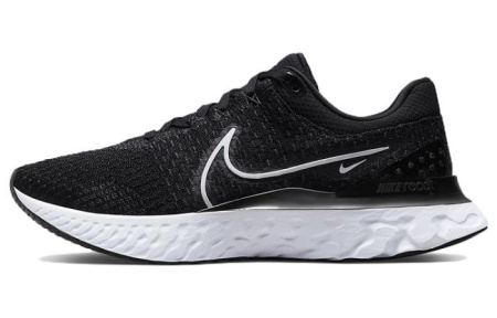 Nike React Infinity Run Flyknit 3 Дышащая Поддержка Амортизация Низкий Топ Повседневные Беговые кроссовки Мужские Черный Белый