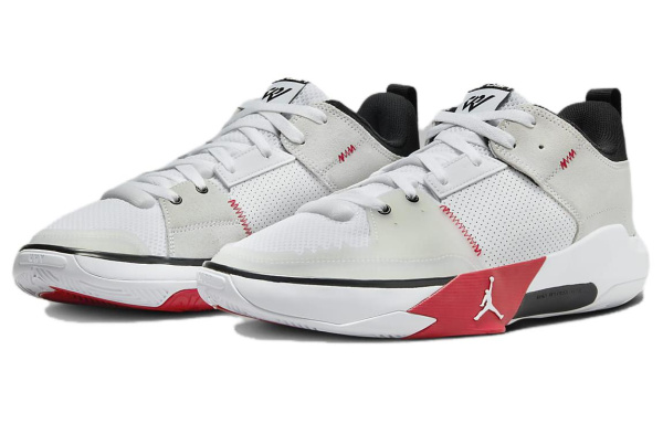 Джордан One Take 5 Slip-Resistant Low-Top Баскетбольные кроссовки Мужской Белый Черный Красный