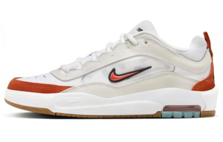 Nike SB Ishod Устойчивые к истиранию Дышащие Низкие Кроссовки для скейтбординга Мужские Белые Оранжевые