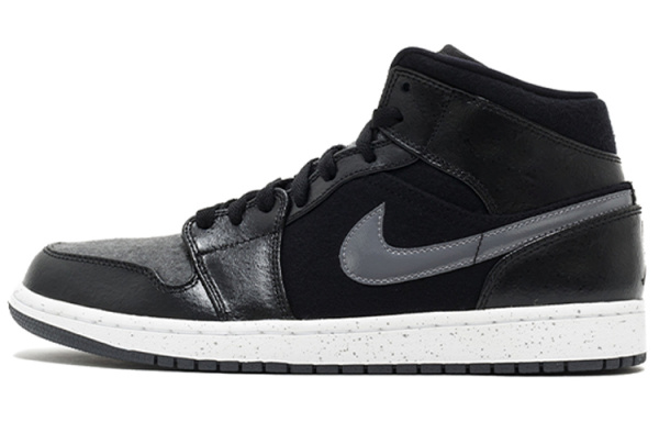 Jordan Air Jordan 1 MID Топ Винтажные баскетбольные кроссовки Мужской Черный Серый