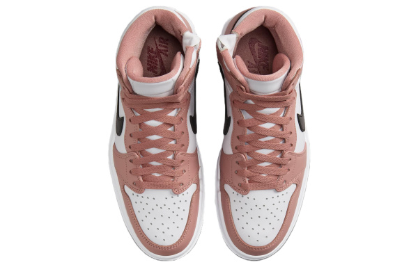 Jordan Air Jordan 1 Амортизация Износостойкий Высокий Топ Винтажные Баскетбольные Кроссовки Женские Белые Розовые