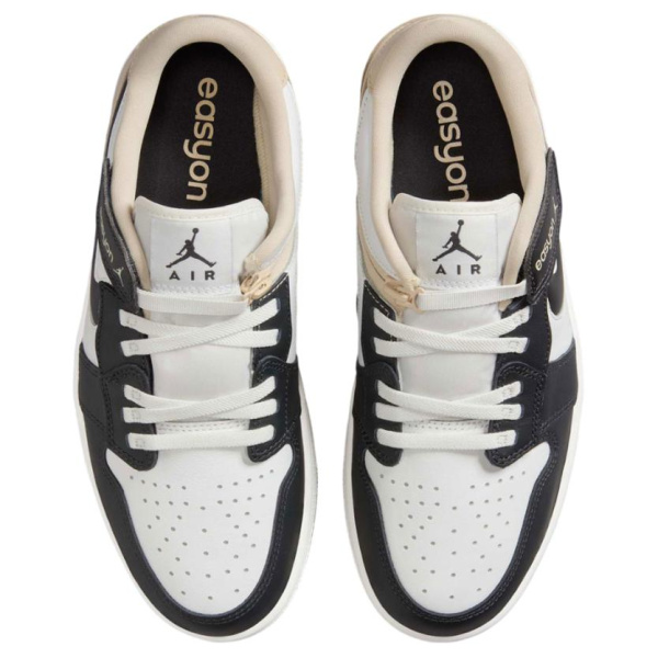 Jordan Air Jordan 1 Нижняя юбка Устойчивая к истиранию Низкий топ Винтажные баскетбольные кроссовки Мужской Черно-белая панда