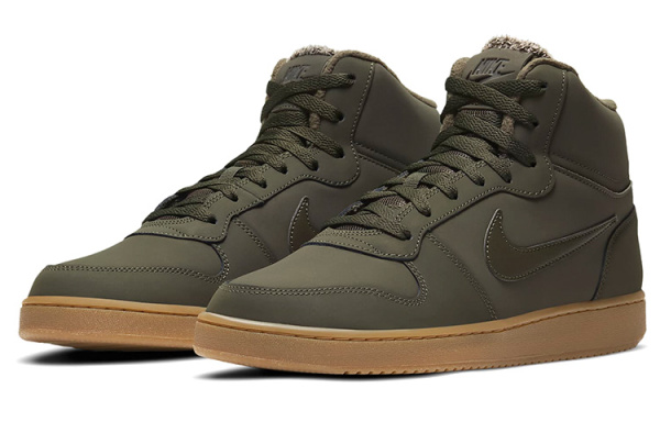 Nike EBERNON MID SE Покрытие Slip-resistant MID Топ Скейтборд Кроссовки Мужские Армейский зеленый