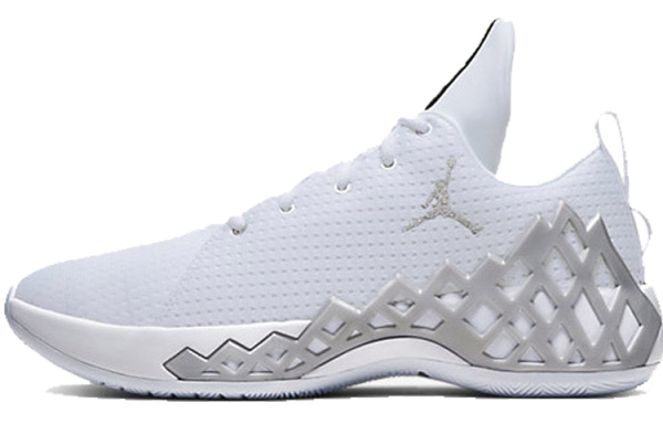 Jordan Jumpman Diamond LOW PF Non Slip Легкий Низкий Топ Баскетбольные кроссовки Мужской Белый Серебряный
