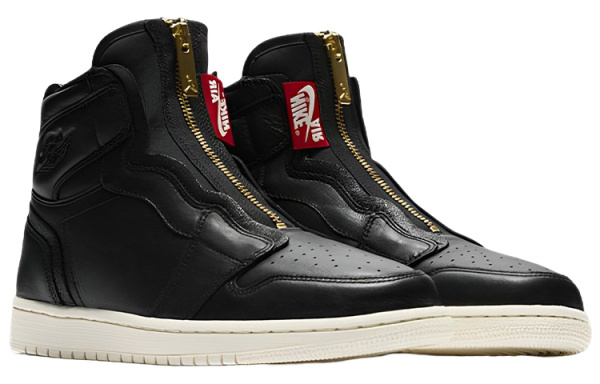 Jordan Air Jordan 1 Ретро High Zip Черный Sail Non Slip Легкий High Top Винтажные баскетбольные кроссовки Женские Черный