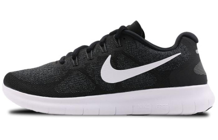 Nike Free RN Амортизаторы Shock Slip-resistant Abrasion-resistant Breathable Low-top Беговые кроссовки Женские Черный Белый