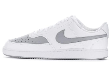 Nike Court Vision Series Slip-on Устойчивый к истиранию Легкий Low-Top Скейтбординг Кроссовки Мужские Белый Серый