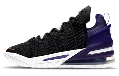 Nike Lebron 18 MID Топ Air Max Воздух Zoom Баскетбольные кроссовки Унисекс Черный Фиолетовый Золотой Азиатская Версия