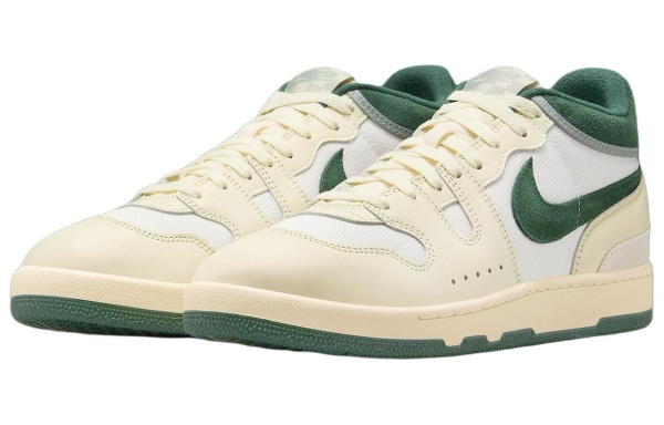 Nike Mac Attack Аbrasion Resistant Дышащий MID Скейтбординг Топ Кроссовки Мужские Бежево-зеленые