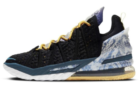 Nike Lebron 18 Reflections Амортизация MID Топ Баскетбольные кроссовки Унисекс Черный Фиолетовый Международная версия