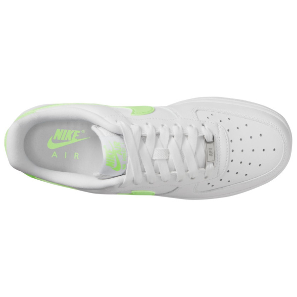 Nike Air FORCE 1 Кроссовки для скейтбординга Низкие Белые/Лаймово-зеленые Унисекс