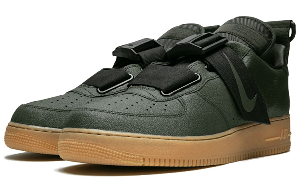 Nike Air FORCE 1 Low Топ Скейтборд Кроссовки Унисекс Армейский зеленый
