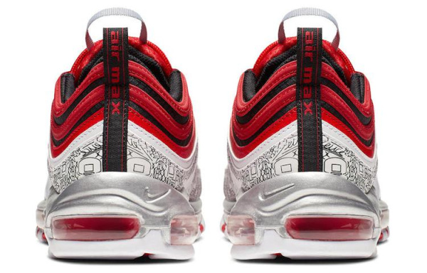 Jayson Tatum x Nike Air Max 97 Low Топ Марафон Беговые кроссовки Мужской Черный Белый Красный