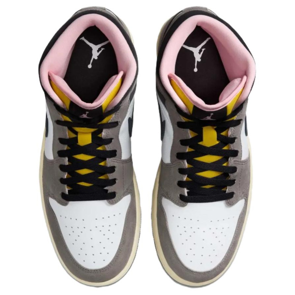 Jordan Air Jordan 1 Нижняя юбка Устойчивая к истиранию Мид Топ Винтажные баскетбольные кроссовки Унисекс Серый