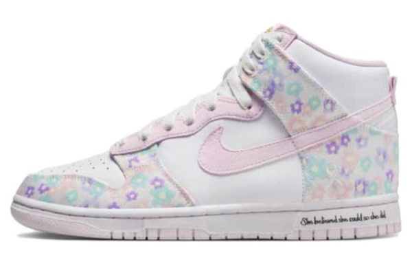NIKE Dunk Кроссовки для скейтбординга MID Топ Бело-розовый Женские
