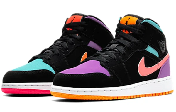 Jordan Air Jordan 1 Детские баскетбольные кроссовки MID Топ Унисекс