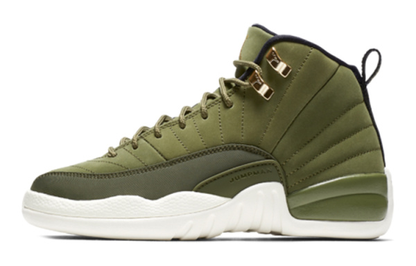 Jordan Air Jordan 12 Retro Chris Paul CLASS OF 2003 High Top Vintage Баскетбольные Кроссовки Женские Оливково-Зеленые