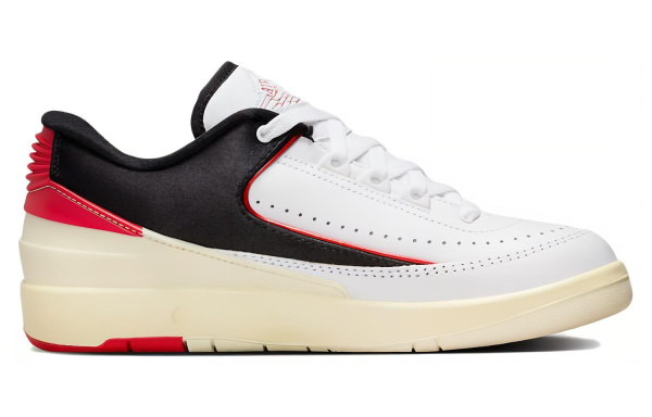 Jordan Air Джордан 2 Low 'Black Satin' Низкий Топ Винтажные Баскетбольные Кроссовки Женские Белые Красные