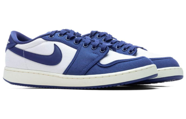Jordan Air Jordan 1 KO Low 'Kentucky' Устойчивый к истиранию Дышащий Низкий Топ Винтажные Баскетбольные Кроссовки Унисекс Белый Синий