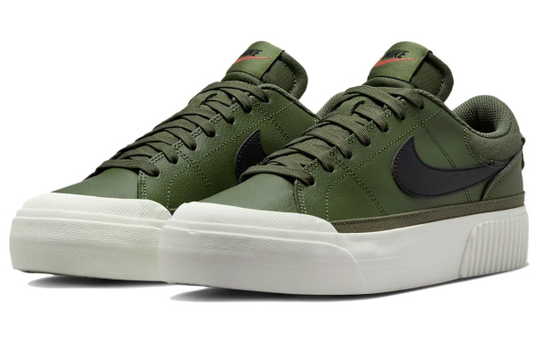 Nike Court Legacy Lift Slip Resistant Abrasion Resistant Low Топ Скейтборд Кроссовки Женские Зеленый