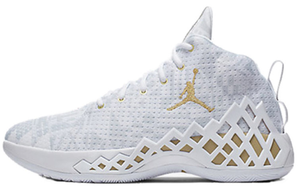 Jordan Jumpman Diamond MID Дышащий и Легкий MID Баскетбольные кроссовки Мужские Белый Золото