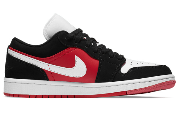 Jordan Air Jordan 1 Low Топ Винтажные Баскетбольные Кроссовки Женские Черный Белый Красный