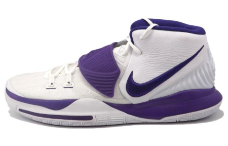 Nike Kyrie 6 Команда Promo Irving 6 Устойчивый к истиранию MID Баскетбольные кроссовки Мужские Белый Фиолетовый