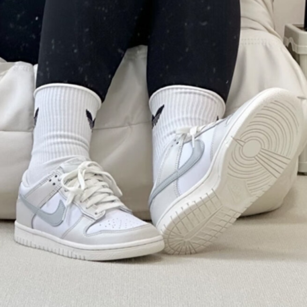 NIKE Dunk Детские Скейтбординги Низкие Топы Экрю/Серый Унисекс