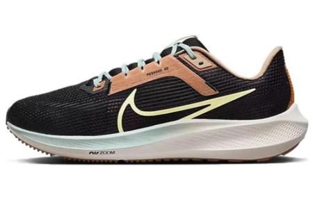 Nike Air Zoom Pegasus 40 Амортизация Покрытие Поддержка Низкий Топ Повседневный Тренировки Беговые кроссовки Мужской Черный Желтый