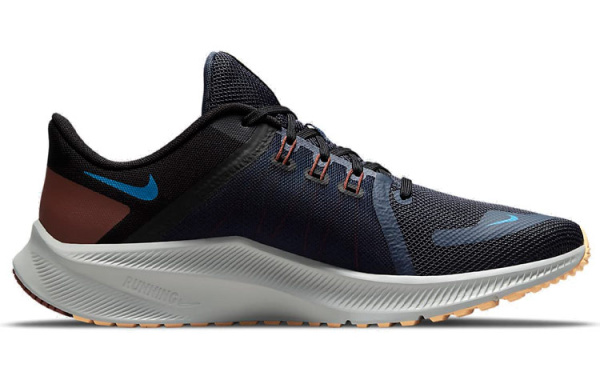 Nike Quest 4 Амортизаторы Slip-resistant Abrasion-resistant Низкий топ Повседневные беговые кроссовки Мужские Черный Синий