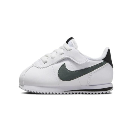 Nike Cortez EasyOn Детская Повседневная Обувь Низкий Верх Белый/Черный/Винтажный Зеленый Детский