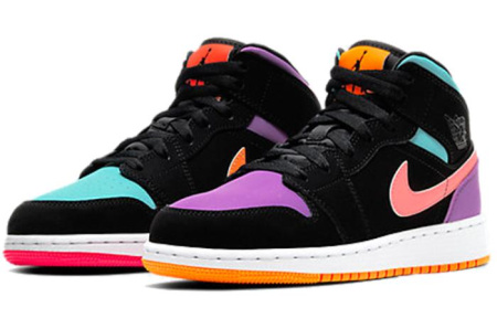 Jordan Air Jordan 1 Детские баскетбольные кроссовки MID Топ Унисекс