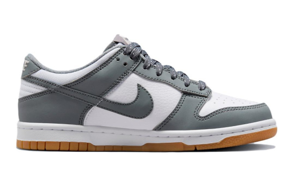 NIKE Dunk Детские Скейтбординги Низкие Топы Серый Белый Kids