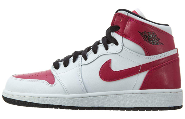 Jordan Air Jordan 1 Ретро Белый Sport Фуксия Высокие Топы Винтажные Баскетбольные Кроссовки Унисекс Белый Красный
